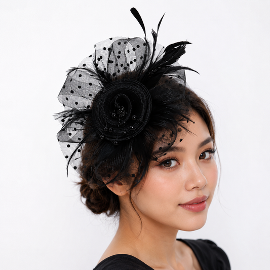 Feather Fascinator Hat: Elegant Feather Headpiece for Women, Cocktail Party, Wedding