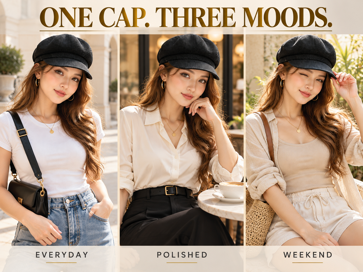 Rounded Crown Newsboy Cap: Lightweight Breathable Baker Boy Hat with Short Brim, Casual Summer Visor Cap