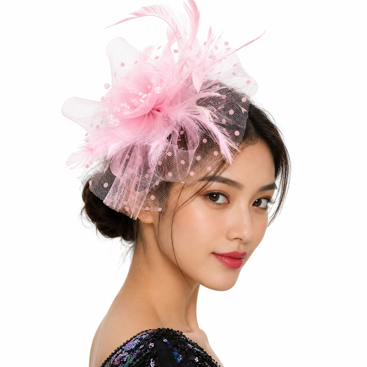 Feather Fascinator Hat: Elegant Feather Headpiece for Women, Cocktail Party, Wedding