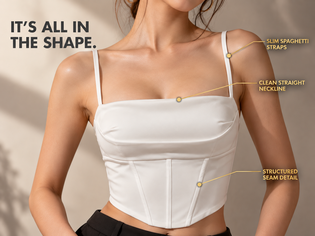 White Corset Top: Spaghetti Strap Lace Up Camisole, Fitted Backless Going Out Top, Women’s Summer Party Tank Top