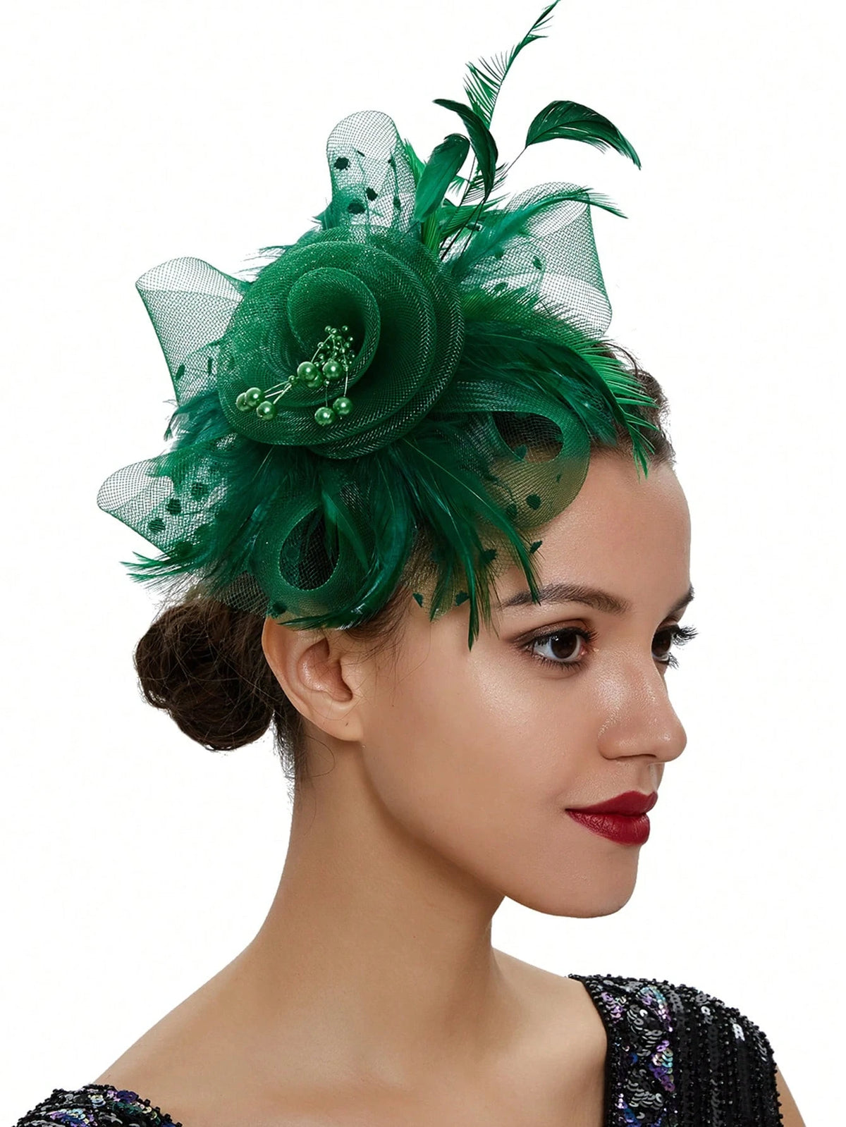 Feather Fascinator Hat: Elegant Feather Headpiece for Women, Cocktail Party, Wedding