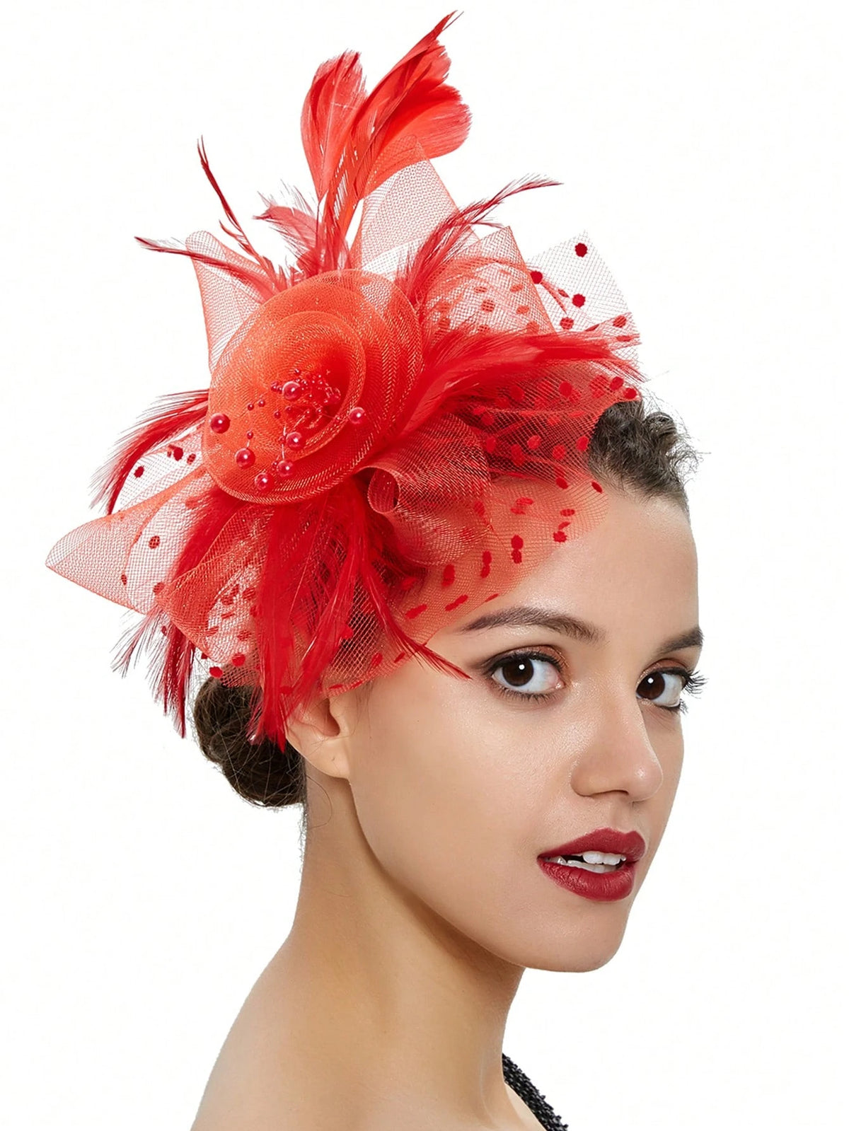 Feather Fascinator Hat: Elegant Feather Headpiece for Women, Cocktail Party, Wedding